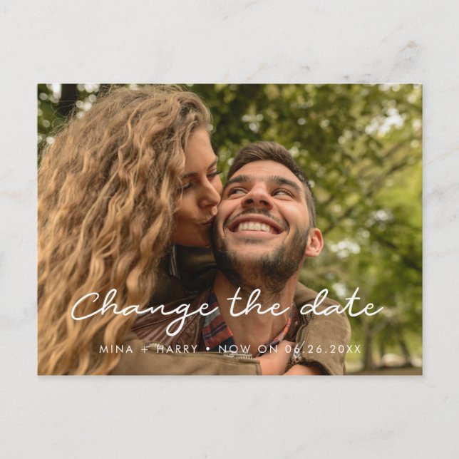 Simple wedding update Change the date Postcard (Front)