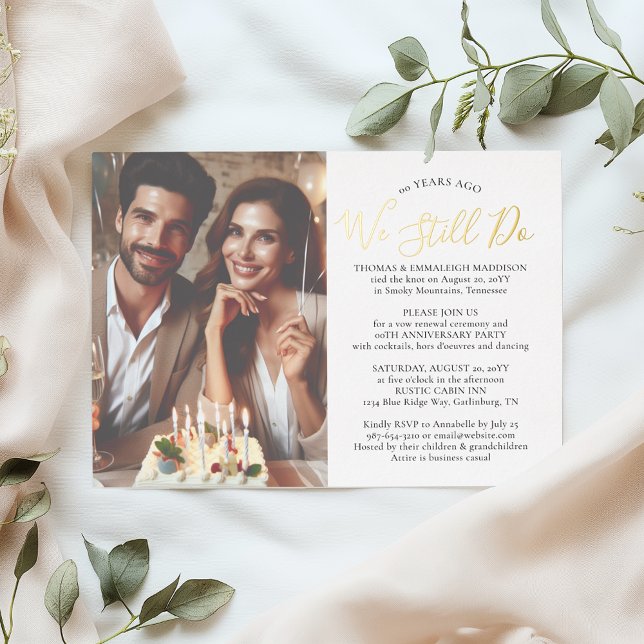Simple Wedding Vow Renewal Anniversary Party Photo (Creator Uploaded)