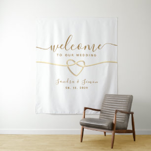 Simple Wedding Welcome Backdrop Tapestry