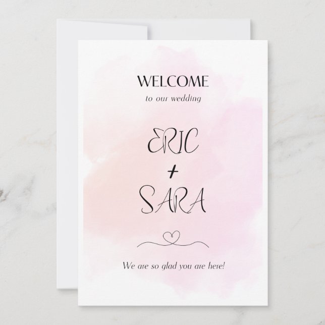 Simple Wedding Welcome Card For Family And Friends (Front)