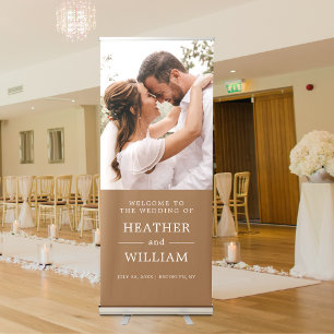Simple Wedding Welcome Photo Retractable Banner