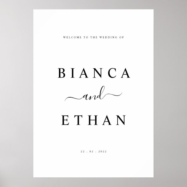 Simple Wedding & Welcome Sign | Modern Minimalist (Front)