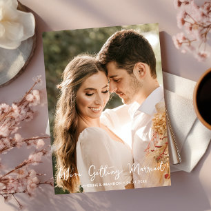 Simple Wedding We're Getting Married Photo Invitation