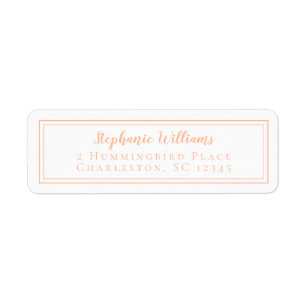 Simple Weddings RSVP Return Address Peach White