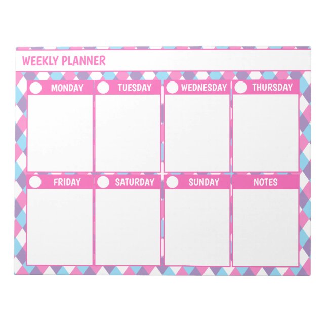 Simple Weekly Planner Notepad (Front)