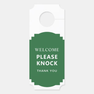 Simple Welcome and Do Not Disturb ReversibleTicket Door Hanger