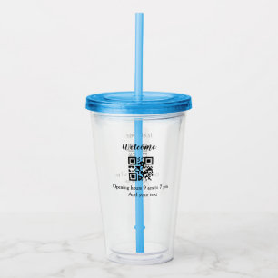 Simple welcome opening welcome barcode QR add name Acrylic Tumbler