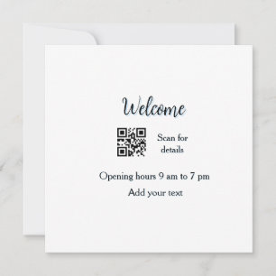 Simple welcome opening welcome barcode QR add name Invitation
