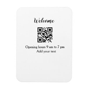 Simple welcome opening welcome barcode QR add name Magnet