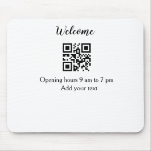 Simple welcome opening welcome barcode QR add name Mouse Mat