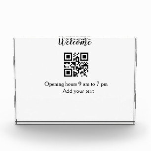 Simple welcome opening welcome barcode QR add name Photo Block