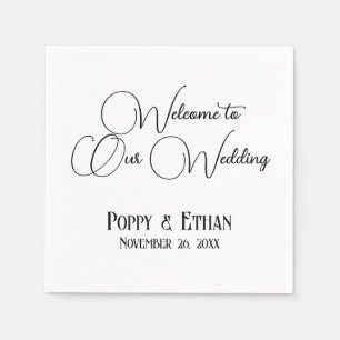 Simple Welcome to Our Wedding Napkin