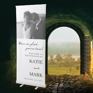 Simple Welcome To Our Wedding Photo Sign Banner