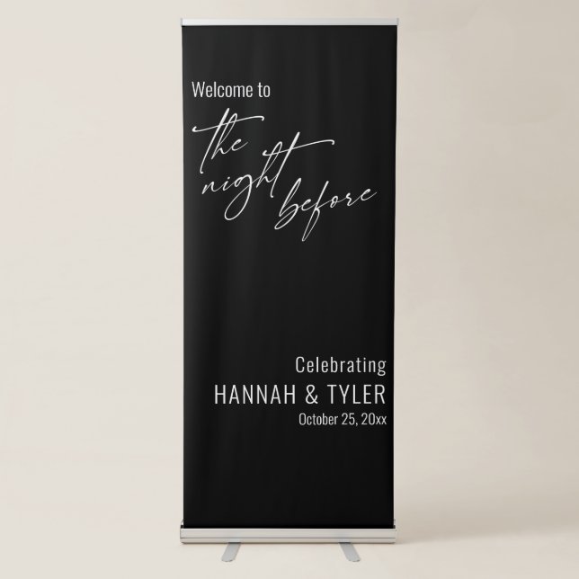 Simple Welcome to The Night Before Black Retractable Banner (Front)