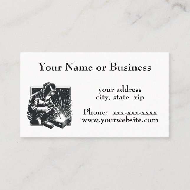 Simple welder graphic business card (Front)
