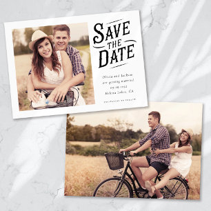 Simple Western Typography Photo Save The Date