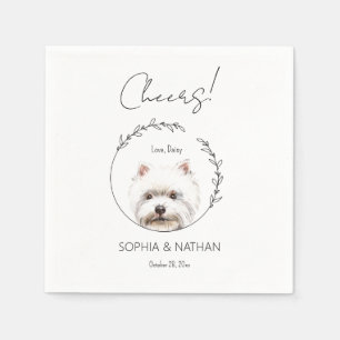Simple Westie Dog Wedding Cocktail Napkins