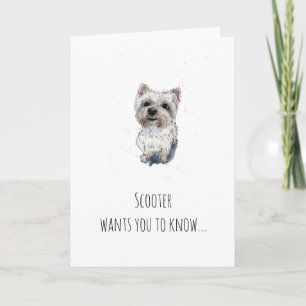 Simple westie, West Highland Terrier Mothers day Card