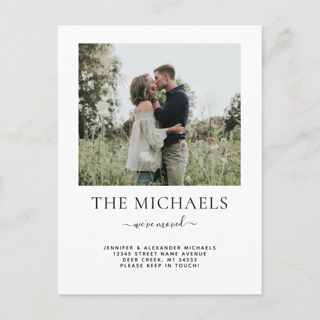 Simple We've Moved Change of Address Photo Announcement Postcard (Front)