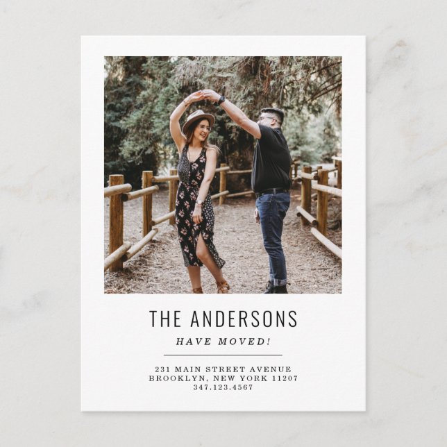 Simple We've Moved Change of Address Photo Moving Announcement Postcard (Front)