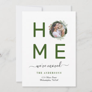 Simple We've Moved Christmas Photo Wreath HOME Announcement