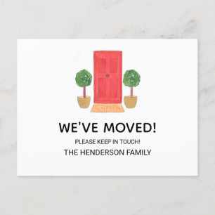 Simple We've Moved Red Door Announcement Postcard