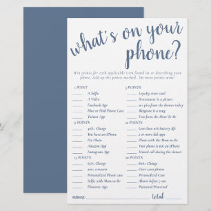 Simple Whats on Your Phone   Dusty Blue Game Card