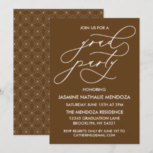 SIMPLE WHIMSICAL CALLIGRAPHY GRADUATION INVITATION