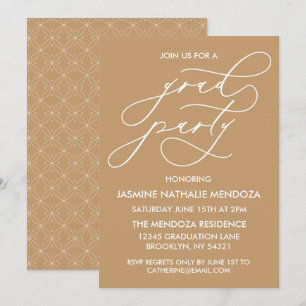 SIMPLE WHIMSICAL CALLIGRAPHY GRADUATION INVITATION