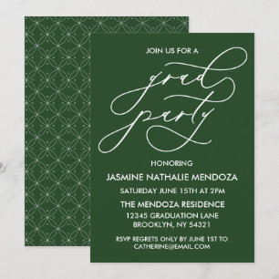 SIMPLE WHIMSICAL CALLIGRAPHY GRADUATION INVITATION