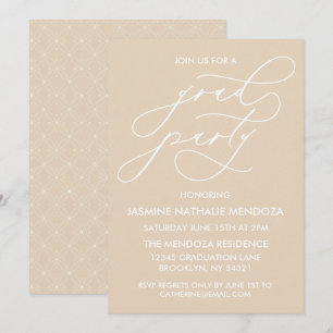 SIMPLE WHIMSICAL CALLIGRAPHY GRADUATION INVITATION