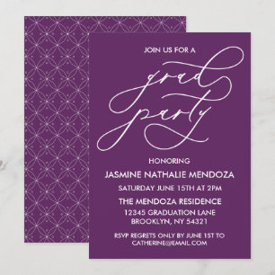 SIMPLE WHIMSICAL CALLIGRAPHY GRADUATION INVITATION