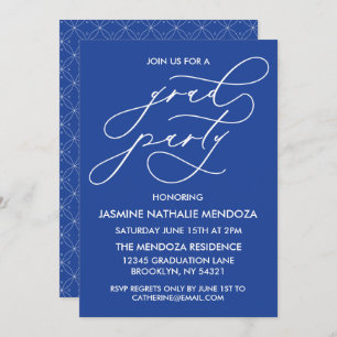 SIMPLE WHIMSICAL CALLIGRAPHY GRADUATION INVITATION