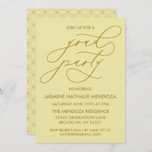 SIMPLE WHIMSICAL CALLIGRAPHY GRADUATION INVITATION