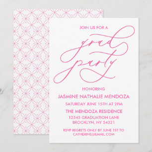SIMPLE WHIMSICAL CALLIGRAPHY GRADUATION INVITATION