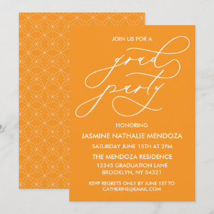 SIMPLE WHIMSICAL CALLIGRAPHY GRADUATION INVITATION