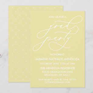 SIMPLE WHIMSICAL CALLIGRAPHY GRADUATION INVITATION