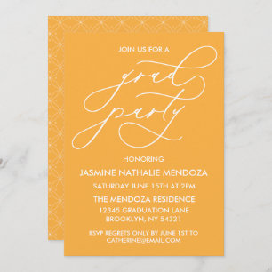 SIMPLE WHIMSICAL CALLIGRAPHY GRADUATION INVITATION