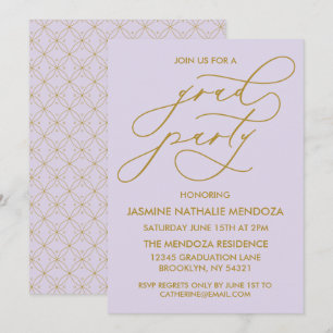 SIMPLE WHIMSICAL CALLIGRAPHY GRADUATION INVITATION
