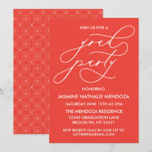 SIMPLE WHIMSICAL CALLIGRAPHY GRADUATION INVITATION