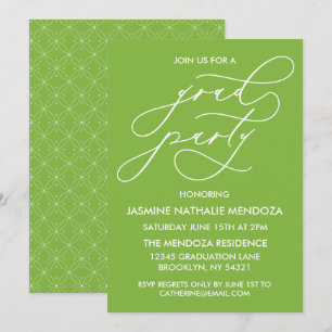 SIMPLE WHIMSICAL CALLIGRAPHY GRADUATION INVITATION