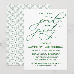 SIMPLE WHIMSICAL CALLIGRAPHY GRADUATION INVITATION