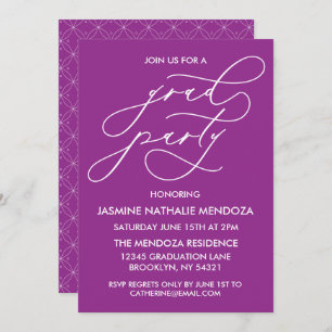 SIMPLE WHIMSICAL CALLIGRAPHY GRADUATION INVITATION