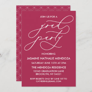 SIMPLE WHIMSICAL CALLIGRAPHY GRADUATION INVITATION