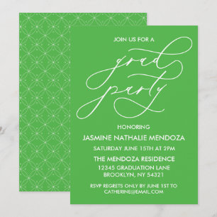 SIMPLE WHIMSICAL CALLIGRAPHY GRADUATION INVITATION