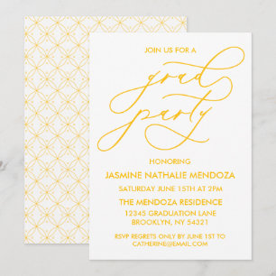SIMPLE WHIMSICAL CALLIGRAPHY GRADUATION INVITATION