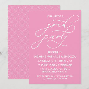 SIMPLE WHIMSICAL CALLIGRAPHY GRADUATION INVITATION
