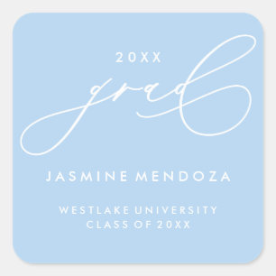 SIMPLE WHIMSICAL CALLIGRAPHY GRADUATION STICKER
