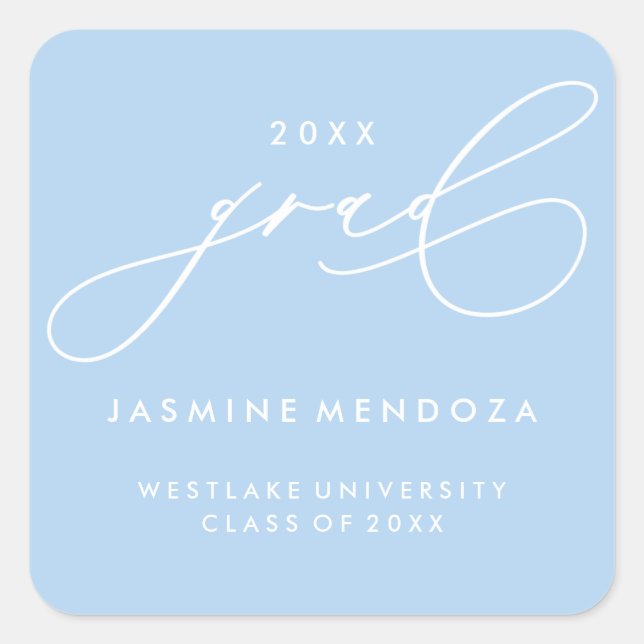 SIMPLE WHIMSICAL CALLIGRAPHY GRADUATION STICKER (Front)