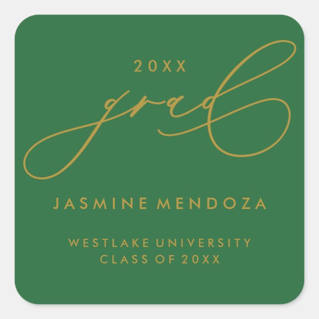 SIMPLE WHIMSICAL CALLIGRAPHY GRADUATION STICKER (Front)